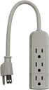 PS28U Compact Grounded 3-Outlet Power Strip, UL Listed, 1-Foot, 2-Pack...