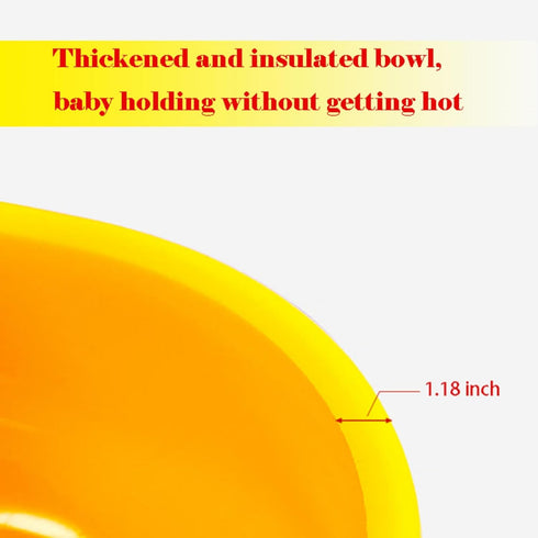 Silicone Toddler Bowl with Suction Plus Baby Spoon and Fork Gift in Carton Duck Style as Child Snack Eating Utensils for Your Infant Solid Food Se...