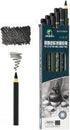 Marie's Artist Charcoal Pencil 12 Piece Set, Soft Black Paper Handle Charcoal Pencils for Drawing and Sketching...