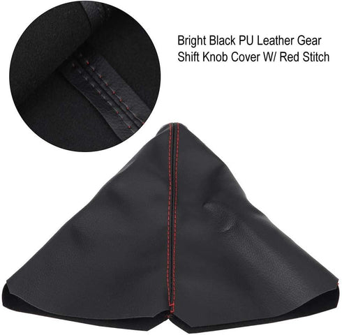 Shift Boot Car Gaiter Boot Cover Car Shift Knob Cover Universal Stitch/Black PVC Leather Manual Auto Shifter Shift Boot Cover Gear Stick Gaiter...