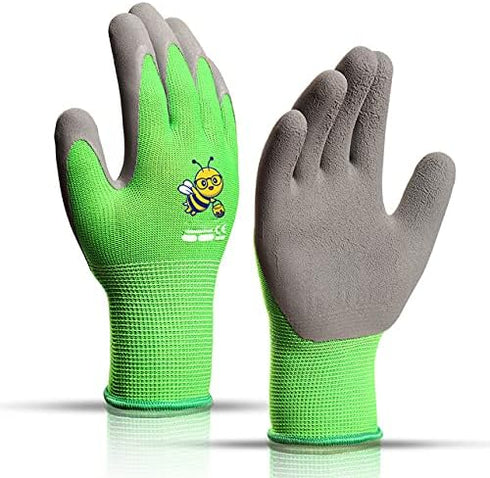 KDK Ages 8-10 Kids Gardening Gloves,Yard Work Gloves for Toddlers, Youth, Girls, Boys, Childrens, Soft Safety Rubber Gloves (XS Age 8-10, 1 Pair G...