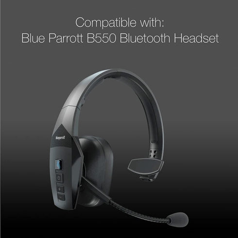 Cushion Replacement Kit for Blue Parrott B550-XT Bluetooth Headset, 2 Leather Cushions, 2 Foam Earpads, 4 Microphone Windscreens by Global Teck...