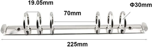 2pcs A5 Notebook 6-Hole Ring Binder Mechanisms 3cm Diameter Silver Color Metal Clip Ring Binder DIY Fill Paper Storage Folder Accessories...