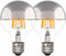 Half Chrome Light Bulb Dimmable, 6W (Equivalent 60 Watt) Decorative LED Light Bulb, G80/ G25 Globe Shape Edison Bulb, 2700K Warm White, Silver Tip...