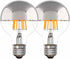 Half Chrome Light Bulb Dimmable, 6W (Equivalent 60 Watt) Decorative LED Light Bulb, G80/ G25 Globe Shape Edison Bulb, 2700K Warm White, Silver Tip...