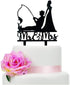 Fishing Wedding Cake Topper, Funny Bride and Groom Cake Decoration, Fishing Theme Wedding/Engagement/Bridal Shower/Anniversary Cake Decoration...