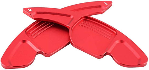 KIMISS 2pcs Aluminum Alloy Car Steering Wheel Shift Paddle Blade Shifter Extension for A3/A4L 2013-2016, for A5 2012-2016, etc Bright Red Color Ac...