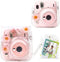 Case for Fujifilm Mini 12/11/9/8 Instant Camera Protective Bag with Transparent Shoulder Strap (Real Flower - Pink)(No Camera)...