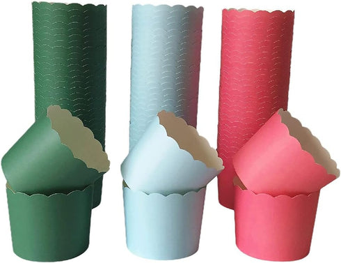 NB Paper Baking Cups 90-Pack 6 oz Greaseproof Baking Cups Cupcake Muffin Cases Disposable Cupcake Wrappers for Birthday Baby Shower Wedding And Pa...