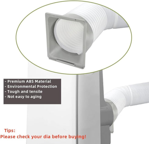 5.9"/6" Portable Air Conditioner Exhaust Hose Coupler Window Adapter - ABS Mobile A/C Unit Tube Connector - Essential Air Conditioning Accessories...