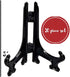BANBERRY DESIGNS Black Folding Dislay Easels - Pack of 20 Display Easels - Curved Folding Stands - Hinged Table Card Holders. Measurements are 3" ...