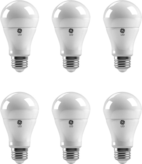 GE A19 LED Light Bulbs Dimmable, 40 Watt Equivalent, E26 Base, 3000K Warm White, 6W 480 Lumens, 120V, LED Lights for Bedroom Living Room, Kitchen ...