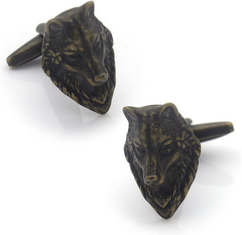 Wolf Head Bronze Cufflinks...