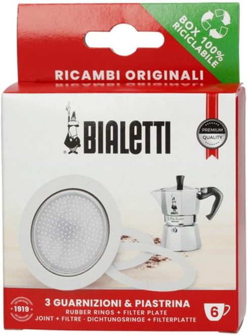 Bialetti Replacement Gasket & Filter for 6 Cup Espresso Maker...