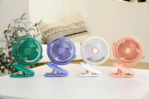 500mAh Portable Rechargeable Clip on Fan, 5 inch Battery Operated Fan, 3 Speeds Personal Fan, 360 Rotation Small Desk & Clip Fan, Ideal for Outdoo...
