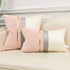 Avigers 12 x 20 Inches Pink White Gold Leather Striped Patchwork Velvet Cushion Case Luxury Modern Throw Pillow Cover Decorative Pillow for Couch ...