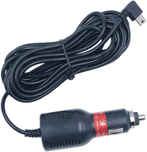 12V-24V DC 3.5M Mini USB Car Cigarette Lighter Power Cable Car Charger 3.5A 90 Degree Left Angle with Extra Long Cord for Dash Cam GPS Navigation ...