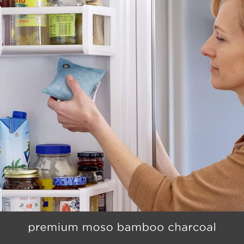 Moso Natural Refrigerator Deodorizer (3 Pack) Long-Lasting Bamboo Charcoal Fridge Odor Absorber and Freezer Odor Eliminator. Air Purifying Bag to ...