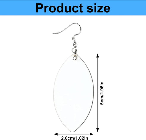 Whaline 36Pcs Sublimation Blank Football Earrings Bulk Double-Sided Heat Transfer Sublimation MDF Earrings with Earring Hooks and Jump Rings for W...