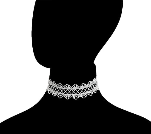 LINKY 10pcs White Lace Choker Necklace Women Jewelry Set...