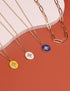 14K Gold Plated Sun Coin Pendant Necklace for Women, Layered Paperclip Necklaces, Bohemian Birthstone Zirconia, Jewelry gift for Graduation/Birthd...