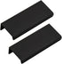 LC LICTOP 80mm/3.15" Black Modern Style Finger Edge Tab Pull Handle Door Knobs Drawer Pulls Aluminum Matte (2Pcs)...