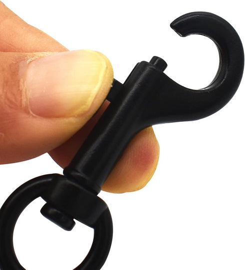 10pcs 1.8 inch Swivel Bolt Snap Clasp Hooks with 10mm O Ring Metal Lanyard Webbing Belt Lobster Buckle Clips DIY Accessory Black...