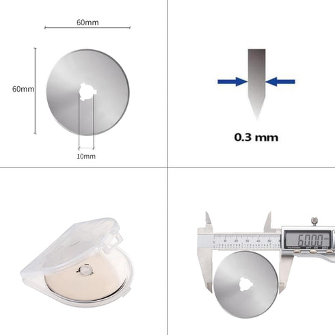 60mm Rotary Cutter Blades - 10 Pack Replacement Blades - Sharper Blades Have Better Cutting Effect, Great for Sewing, Quilting Supplies, Fabric an...