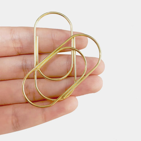 50PCS Jumbo Gold Paper Clips, 50 mm Paper Clips?Non-Slip and Smooth...
