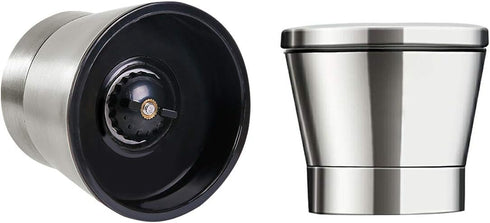 Stainless Steel Pepper Mill Shaker and Salt Grinders?Mill Salt & Pepper Lid - Easy To Use and Adjustable Salt and Pepper?Stainless Steel Grinder T...
