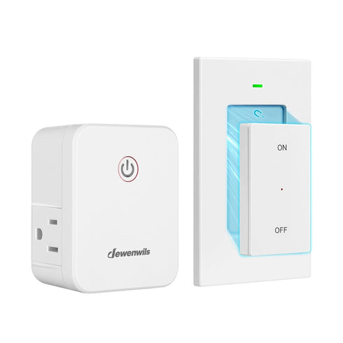 DEWENWILS Remote Control Outlet, Wireless Light Switch with 2 Side Outlets, 100 FT Range Remote Outlet Switch for Lamp, No Wiring, 15A/1875W, Comp...