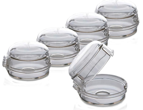 Rocky Mountain Goods Stove Knob Safety Covers for Baby/Kids/Pets - 5 Pack of Heat Proof Covers for Oven/Stove - Clear Universal Knob Covers for In...