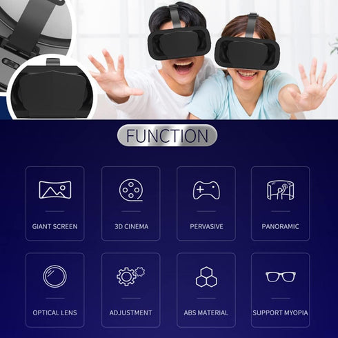 3D VR Glasses VR Virtual Reality Headset Support 360°Panorama Large Screen an-ti Bluelight Adjustable Pupil Distance Preven-t Fatigue Goggles for ...