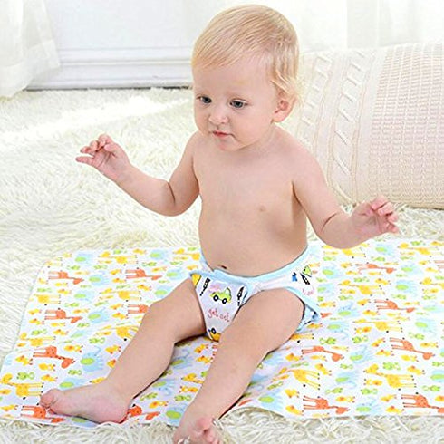 Baby Reusable Diaper Changing Pad for Home and Travel,Portable Waterproof Urine Mat… (M (19.69 x 27.56 Inch), 2P)...
