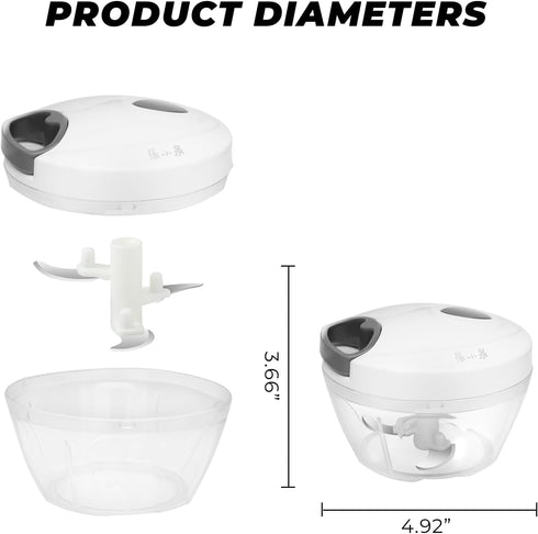 ZHANG XIAO QUAN SINCE 1628 Manual Food Chopper Hand Pull String Vegetable Cutter Onions Garlic Chopper Portable Food Mincer for Garlic Ginger Herb...
