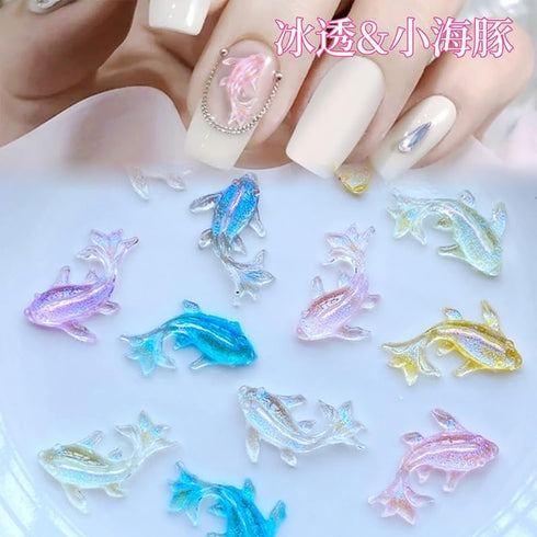 250 PCS Cute Mini Goldfish Resin Figurine Crafts Flatback Cabochon Ornament Jewelry Making Accessories...
