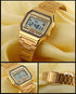 VIGOROSO Men Lady Vintage Retro Gold Stainless Steel Digital Casual Watch Alarm Stopwatch(Gold)...