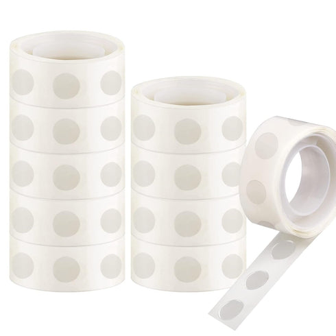Glue Points, 1000 12mm/0.47" 10 Rolls Poster Putty Adhesive Clear Balloons Dots Tape Removable Double Sided Non Trace Stickers for Wedding Decorat...