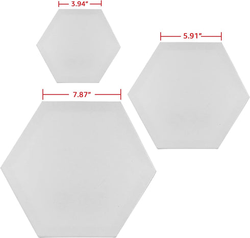 Hexagon Stretched Blank Canvas for Painting White Canvas Boards with Frame Set of 3 (8/6/4in) Canvases, Painting Supplies Art Board Paint Canvas P...