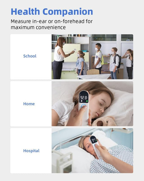 Digital Thermometer for Adults and Kids: Accurate Ear and Forehead Temperature Readings - Fever Alarm - Touchless Ideal for Babies Toddlers Infant...