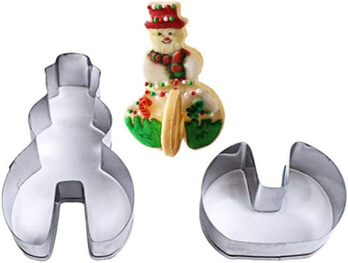 8 Pieces 3D Christmas Snowman Cookie Cutters Stainless Steel Cartoon Biscuit Cutter Mould for Holiday DIY Baking Cake Fondant Sugarcraft Muffin Pa...