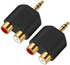 3.5mm to RCA Splitter Adapter Gold Plated 3.5mm Male Stereo to 2 RCA Female Jack Y Plug Audio Converter (2 Pack)...