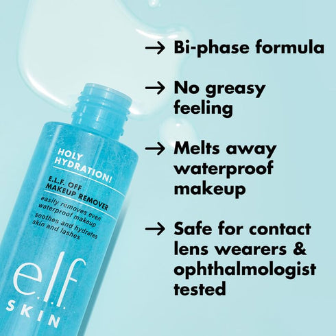 e.l.f. SKIN Holy Hydration Off Makeup Remover, Liquid Makeup Remover For Eye, Lip & Face Makeup, Gentle Formula, Vegan & Cruelty-free...