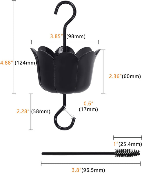 Ant Moat Hook for Hummingbird Feeders|Extra Large Capacity Ant_ Trap for Outdoor Yard Hanging Feeders, Flower Shape Hummingbird Feeder Insect_Guar...