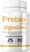 Probiotics for Gut health with 10 Strains, 25 Billion CFUs and Inulin Prebiotic Fiber - 30 Days Supply Probioseries Digestive...