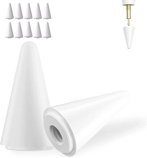 TaIYanG Stylus Replacement Tips Apple Pencil Tips 10 Pack-White (Universal with Black/Pink/Purple Tips)...