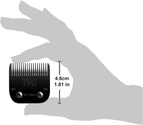 Detachable Steel Pet Dog Clipper Blades, Size-7FC, Compatible with Andis Cut Length 1/8"...