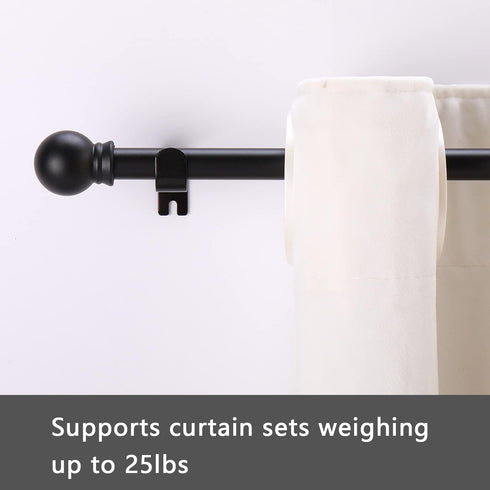 Curtain Rods for windows 66 to 120 inch,5/8 inch Decorative Curtain Rod Set, Matte Black Splicing Heavy Duty Metal Curtain Rod with Brackets...