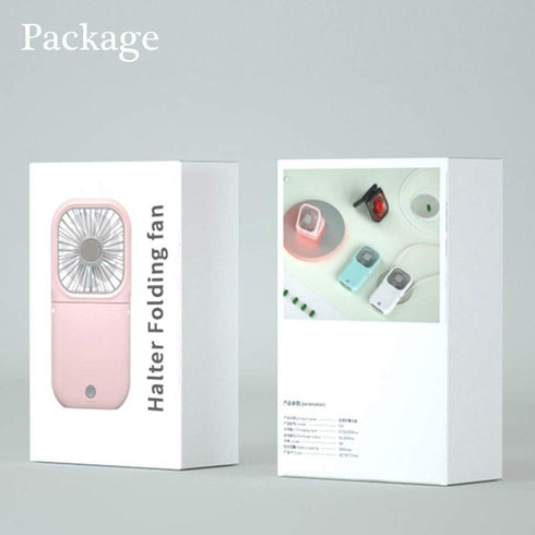 Portable Neck Fan Mini Quiet Handheld Personal Foldable USB Rechargeable Fan Operated for Home Office Outdoor Travel, 3000mAh Power Bank Hands Fre...