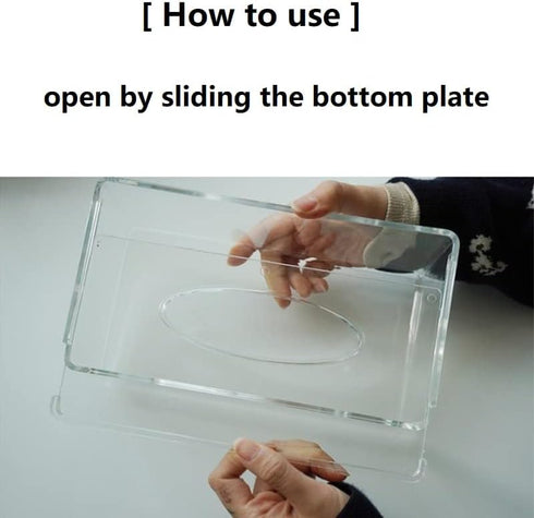 Facial Tissue Box Cover Holder- Rectangle Organizer for Bathroom Vanity, Countertops, Tables, Clear Acrylic...